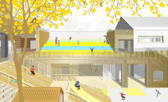 BIM建筑|五彩斑斓的“村”小板屋——重庆约克北郡幼儿园 / IDO元象建筑