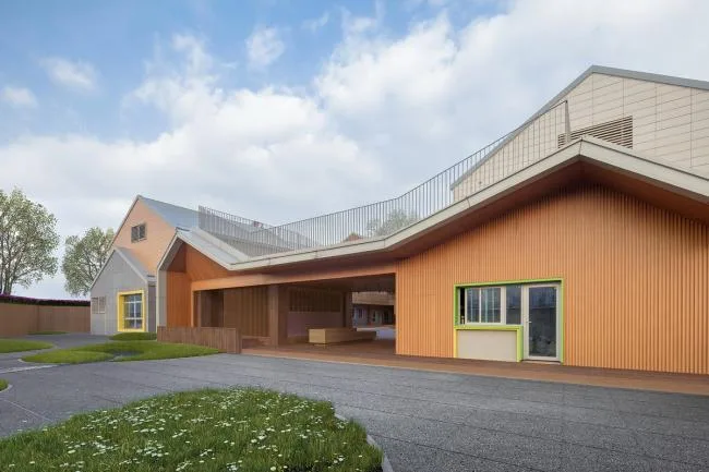 BIM建筑|五彩斑斓的“村”小板屋——重庆约克北郡幼儿园 / IDO元象建筑