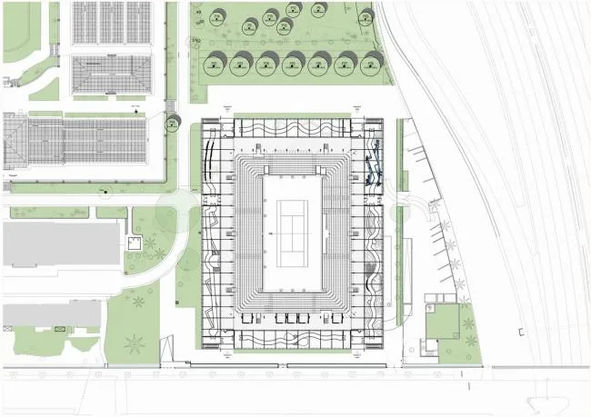 BIM建筑|Simonne-Mathieu 网球场，以水晶宫为灵感的温室球场