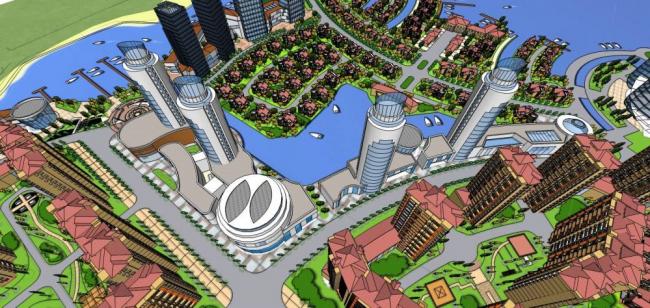 Sketchup Planning Model | Large Urban Planning Buildings, High rise Residential Buildings, European Style