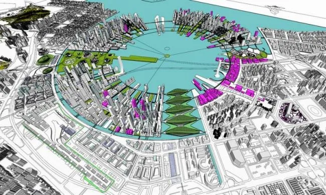 Sketchup规划模型|深圳前海城市规划，现代风格