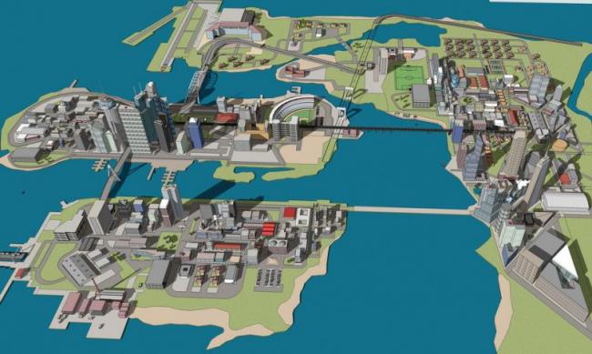 Sketchup Planning Model | Multi story Mixed City Planning, Modern Style