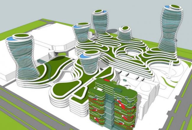 Sketchup Planning Model | High rise Residential Office, Irregular Concept Building, Modern Style