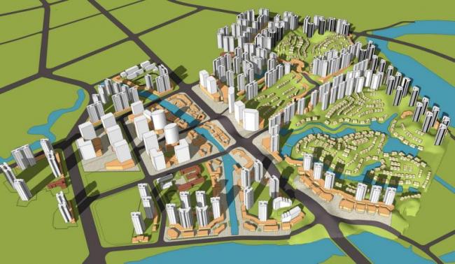 Sketchup Planning Model | Multi level Hybrid, Planning Block Analysis, Modern Style