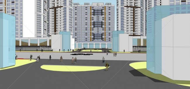 Sketchup Planning Model | High rise Residential Community Planning, Modern Style