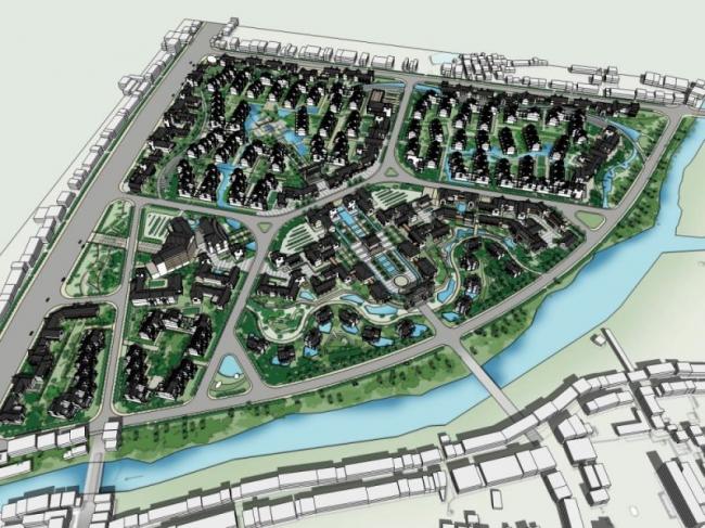Sketchup Planning Model | Community Planning, Chinese Style