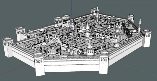 Sketchup Planning Model | Ancient Arab Cities, Medieval Arabic Style, Classical Style