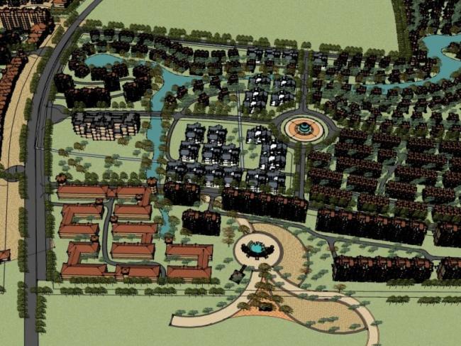 Sketchup Planning Model | Overall Community Planning Map, Classical Style