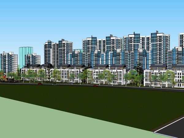 Sketchup Planning Model | Multi story Residential Planning, Modern Style, 4+13+20 Floors