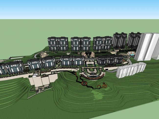 Sketchup Planning Model | Multi story Residential Community, Planning, Modern Style