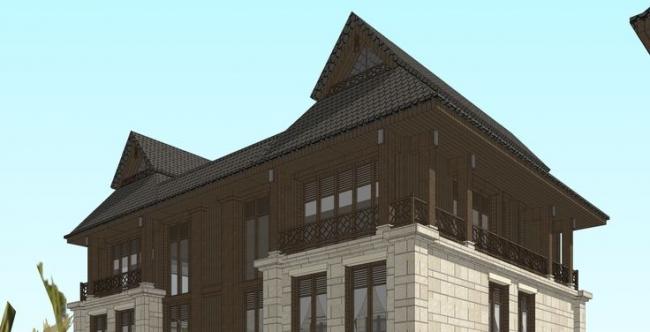 Sketchup别墅模型|叠拼别墅，住宅设计，会所，度假中心，东南亚风格，景观设计