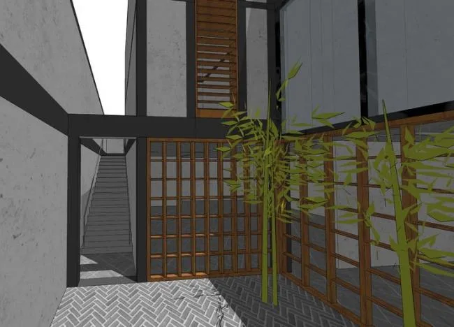 Sketchup别墅模型|苏博式别墅院落，新中式风格