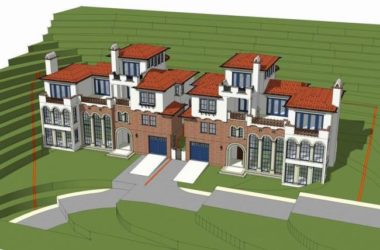 Sketchup别墅模型|双拼别墅，西班牙，地中海风格-BIM建筑网