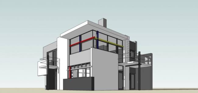 Sketchup别墅模型|独栋别墅，多层居住建筑，现代风格