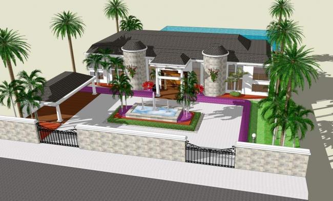 Sketchup别墅模型|独栋别墅，法式风格