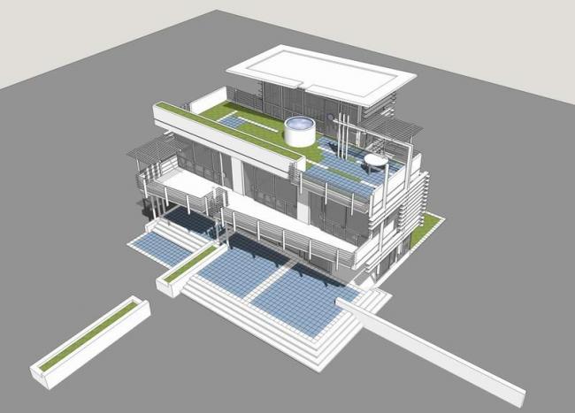Sketchup别墅模型|独栋别墅，现代风格