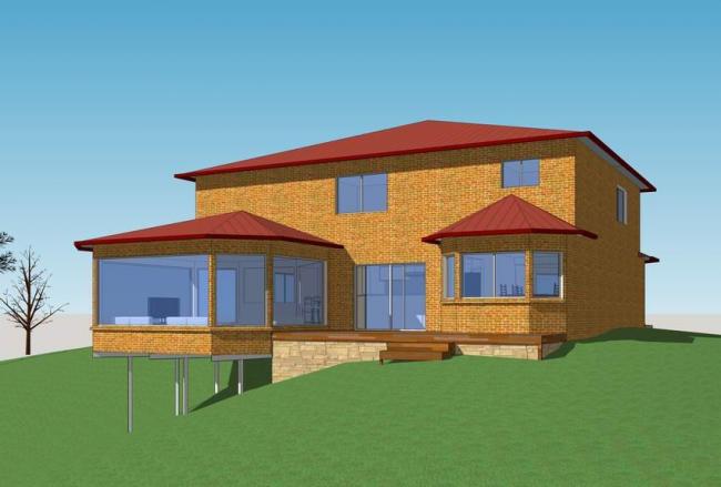 Sketchup别墅模型|独栋别墅，简欧式，北美风格