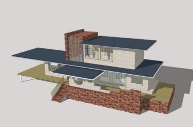 Sketchup别墅模型|独栋别墅，现代风格-BIM建筑网