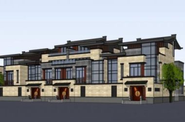 Sketchup别墅模型|联排别墅，多层，居住建筑，中式风格-BIM建筑网