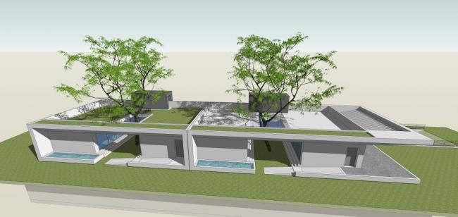 Sketchup别墅模型|独栋别墅，现代风格