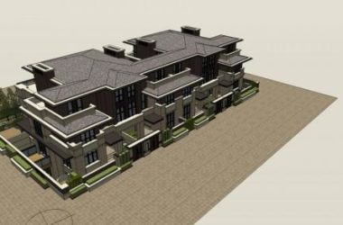 Sketchup别墅模型|联排别墅，草原风，多层，居住建筑，古典风格-BIM建筑网