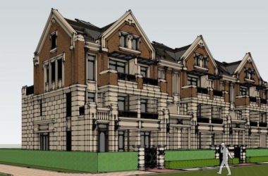 Sketchup别墅模型|联排别墅，多层花园洋房，古典风格-BIM建筑网