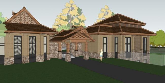 Sketchup别墅模型|多层山地住宅，别墅，院落，东南亚风格，景观设计，水景