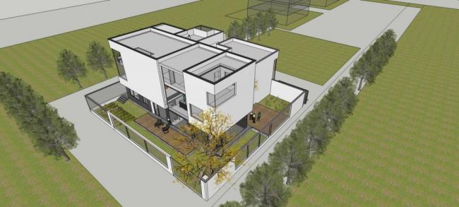 Sketchup别墅模型|独栋别墅，现代风格