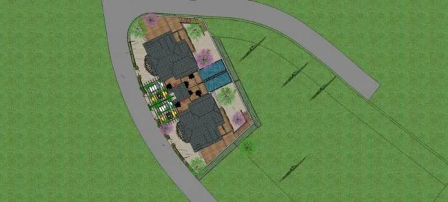 Sketchup别墅模型|双拼别墅，欧式古典风格