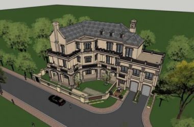 Sketchup别墅模型|独栋别墅，法式古典风格-BIM建筑网