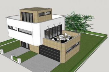 Sketchup别墅模型|独栋别墅，现代风格-BIM建筑网