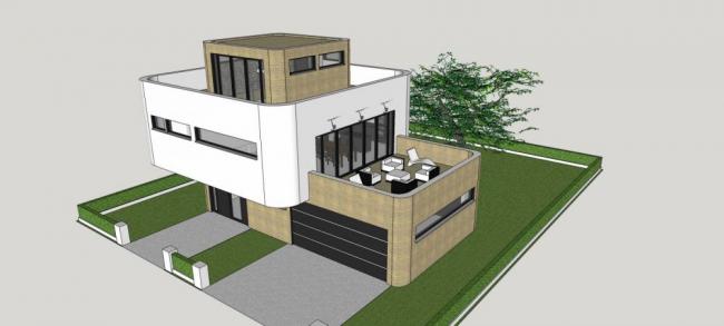 Sketchup别墅模型|独栋别墅，现代风格