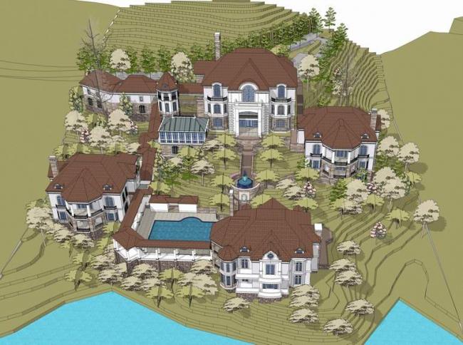 Sketchup别墅模型|独栋别墅，欧式古典风格