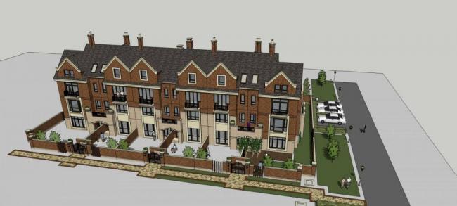 Sketchup别墅模型|联排别墅，英式，古典风格