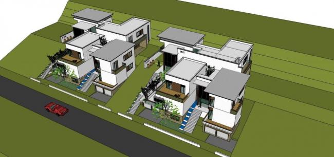 Sketchup别墅模型|独栋别墅，现代风格
