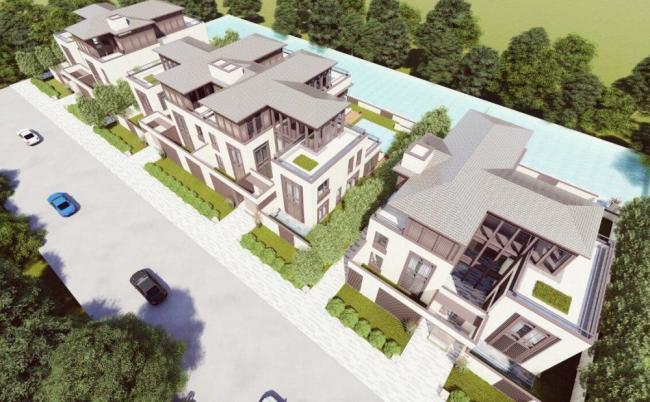 Sketchup别墅模型|联排别墅，现代风格