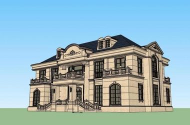 Sketchup别墅模型|独栋别墅，法式古典风格-BIM建筑网