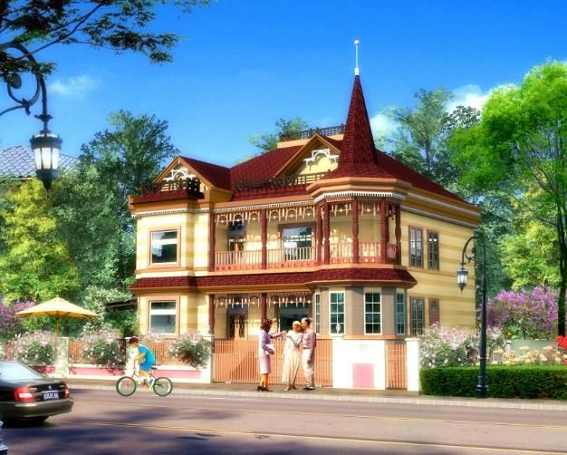 Sketchup别墅模型|独栋别墅，古典风格，俄式