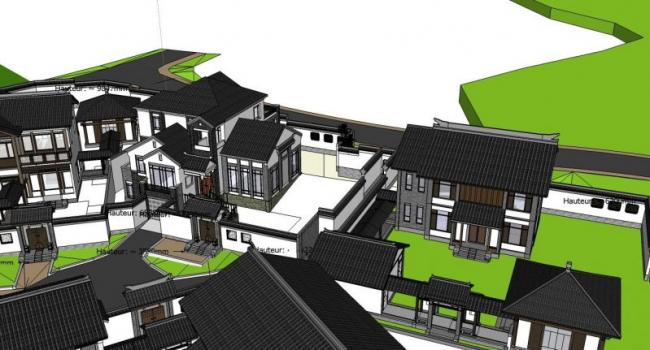 Sketchup别墅模型|独栋别墅，古建，别墅群，中式风格