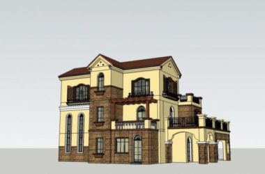 Sketchup别墅模型|独栋别墅，西班牙风格，古典风格-BIM建筑网