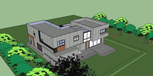 Sketchup别墅模型|独栋别墅，现代风格