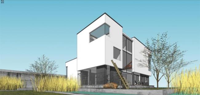 Sketchup别墅模型|独栋别墅，现代风格
