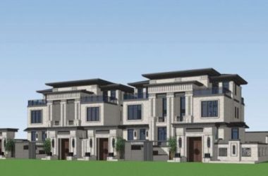 Sketchup别墅模型|联排别墅，中式风格-BIM建筑网