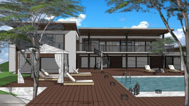 Sketchup别墅模型|独栋别墅，现代风格