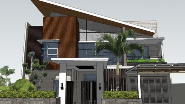 Sketchup别墅模型|独栋别墅，现代风格