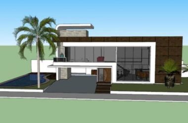 Sketchup别墅模型|独栋别墅，现代风格-BIM建筑网