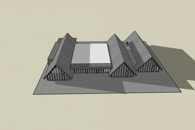 Sketchup别墅模型|小木屋，别墅，现代风格