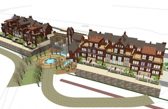 Sketchup别墅模型|联排别墅，叠拼别墅，英式古典风格