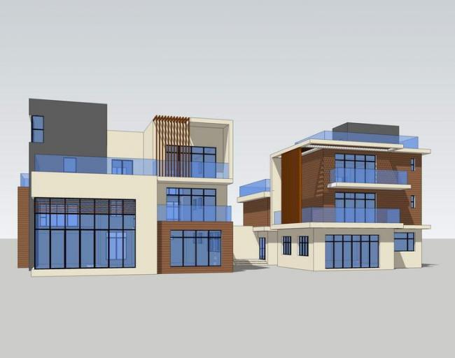 Sketchup别墅模型|独栋别墅，现代风格
