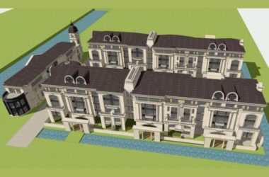 Sketchup别墅模型|叠拼别墅，联排别墅，法式风格，古典风格-BIM建筑网